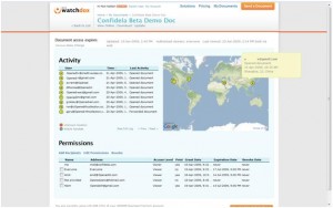Tracking and permissions management screen
