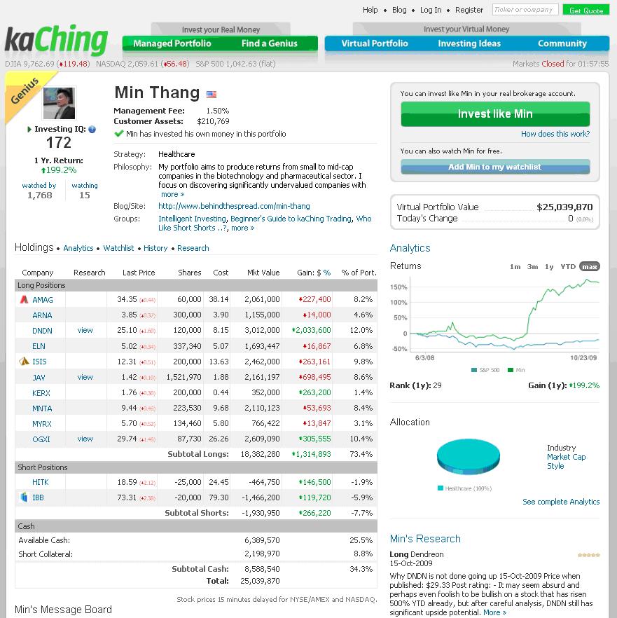 Min Thang’s Genius profile – the leading Genius on kaChing