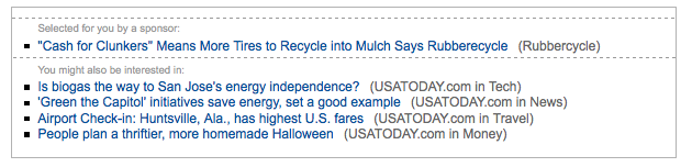 Outloud_screenshot OutLoud links are clearly marked as 'sponsored' in your related posts