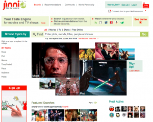 Jinni video recommendations homepage