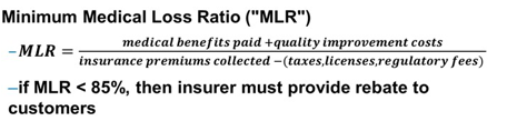 the Affordable Care Act mandates vendor selection criteria to include Minimum Medical Loss Ratio (MLR)